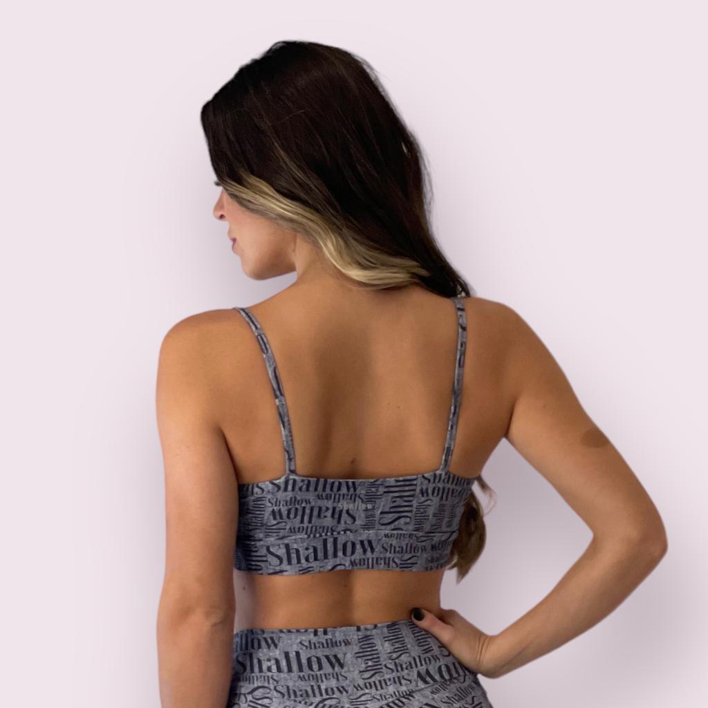 Top Isa Estampa Shallow Cinza