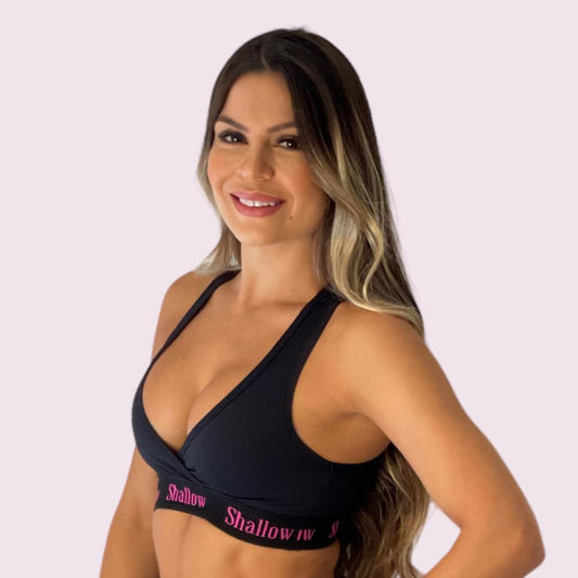 Top Size Elastic Suplex Preto com Elastico Shallow Preto