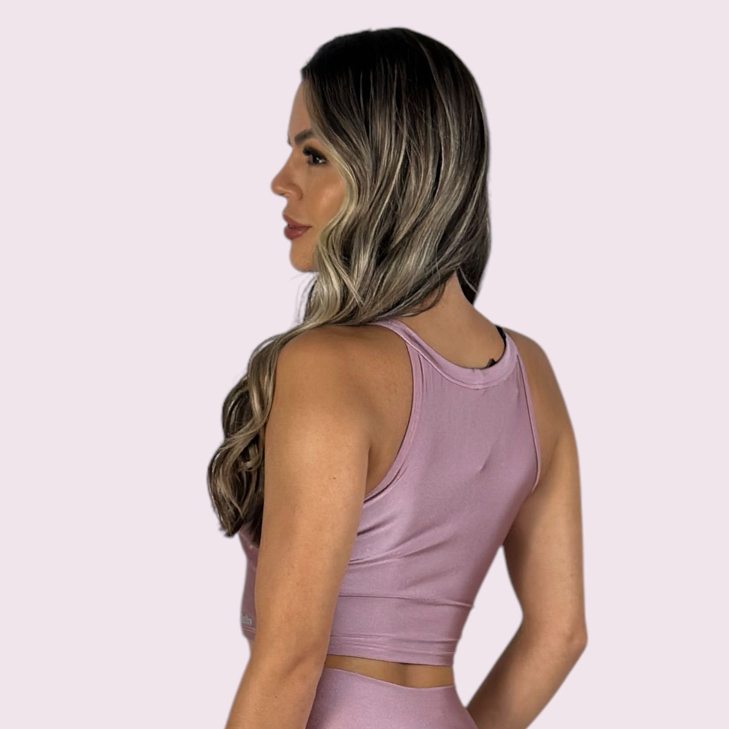Cropped Ana Metalizado Malva