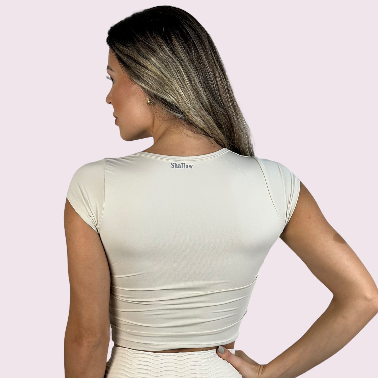 Cropped Mariana Manga Curta Off White