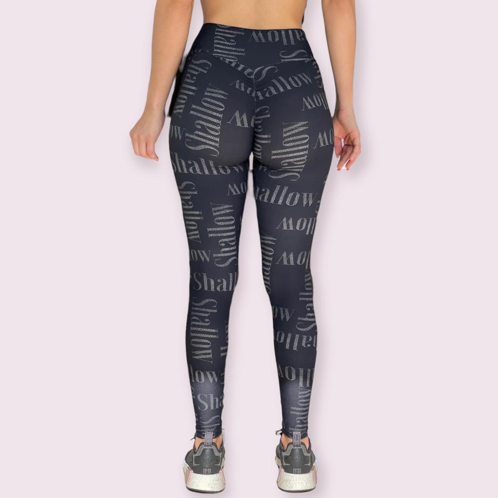 Legging Empina Bumbum Estampa Shallow Preta
