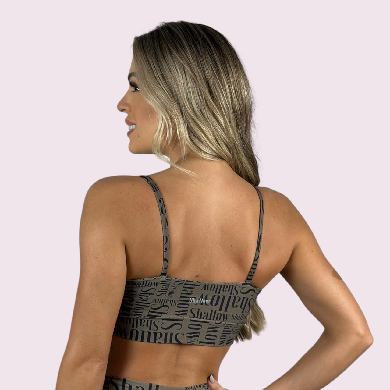 Top Isa Estampa Shallow Verde Militar