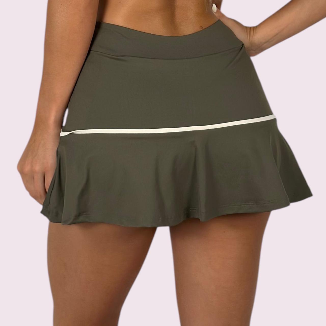 Shorts Saia Gisa Suplex Verde Militar com Off White