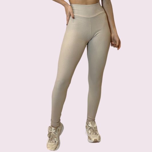 Legging Kim Cotelê Nude