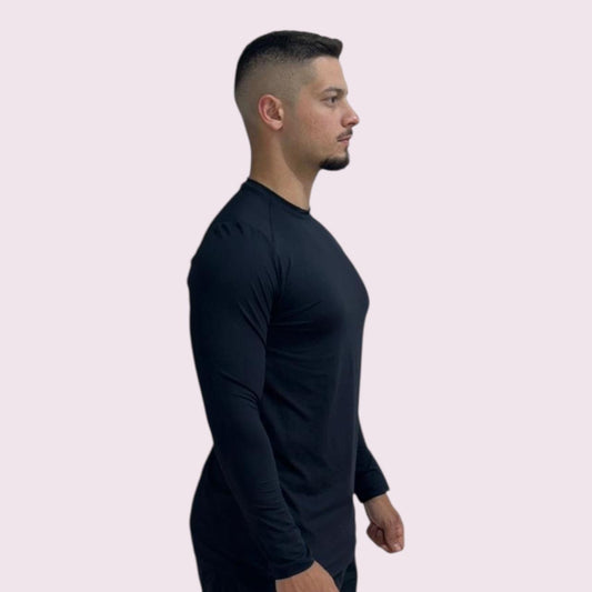 Camiseta Manga Longa Masculina Térmico Preto
