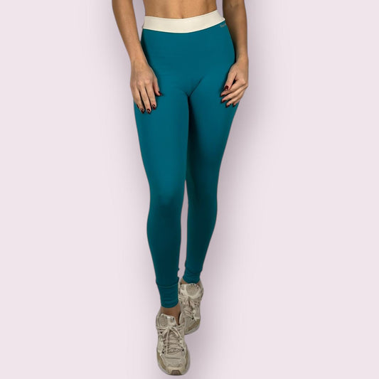 Legging Elastic Suplex Jade com Off White