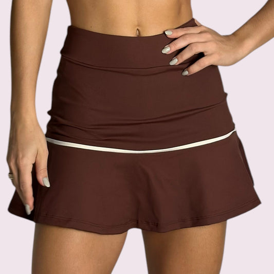 Shorts Saia Gisa Suplex Coffee com Off White