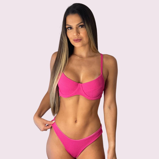 Biquíni Marília Texturizado Fúcsia