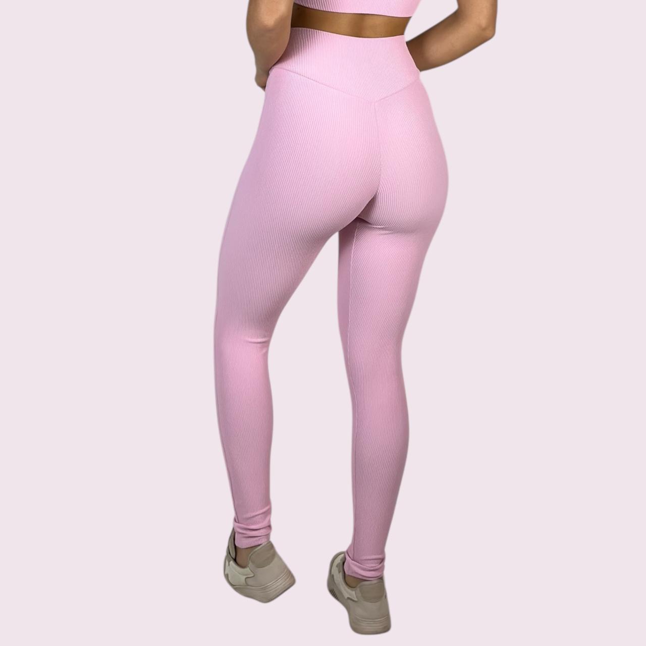 Legging Kim Cotelê Rosa Candy