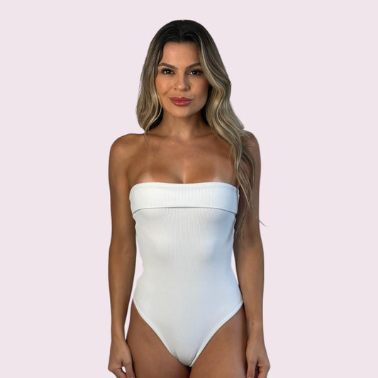 Maiô Bia Cotelê Branco