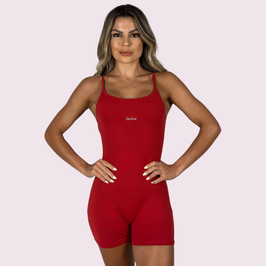 Macacão Elena Suplex Vermelho com Shallow