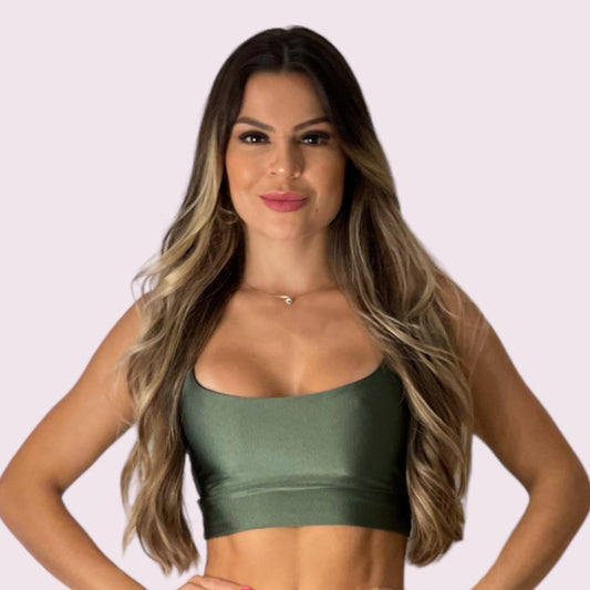 Top Isa Metalizado Verde Militar