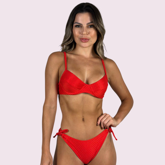 Biquíni Paola Texturizado Vermelho