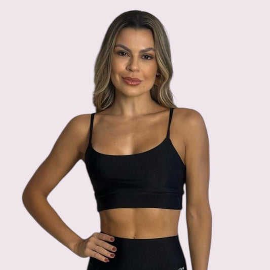 Top Isa Metalizado Preto