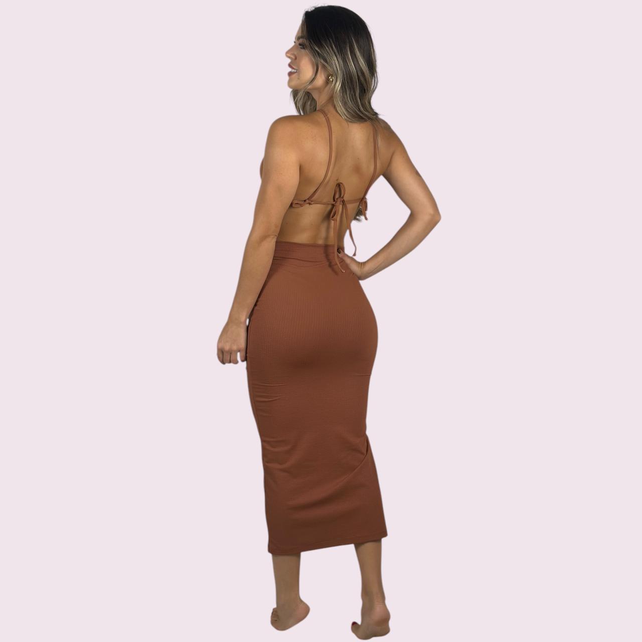 Saia Mid Texturizado Terracota