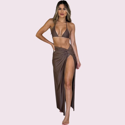 Saia de Praia Nó Marrom