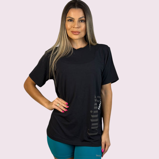 Camiseta Manga Curta Cutting Shallow Preta Unissex