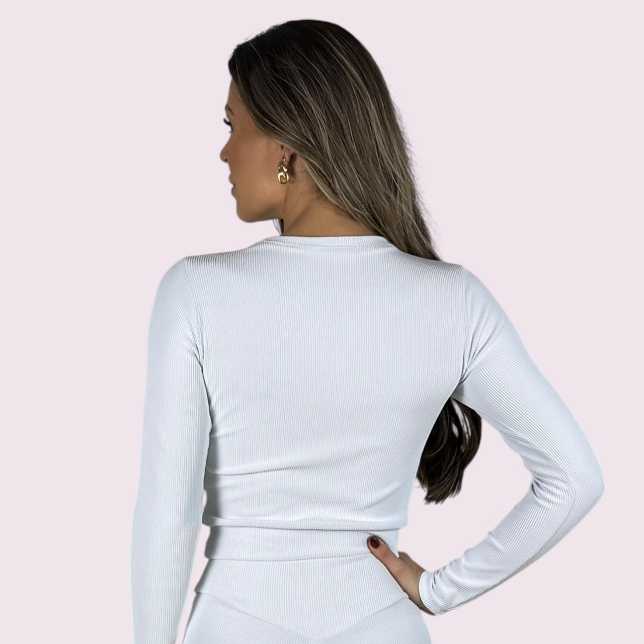 Cropped Mel Cotelê Branco