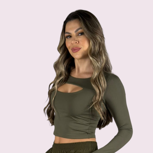 Cropped Mariana Verde Militar