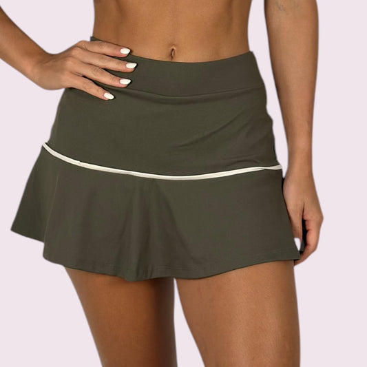 Shorts Saia Gisa Suplex Verde Militar com Off White