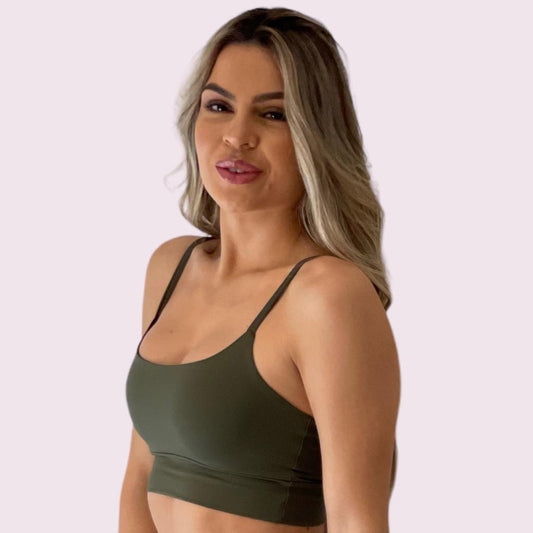 Top Isa Suplex Verde Militar