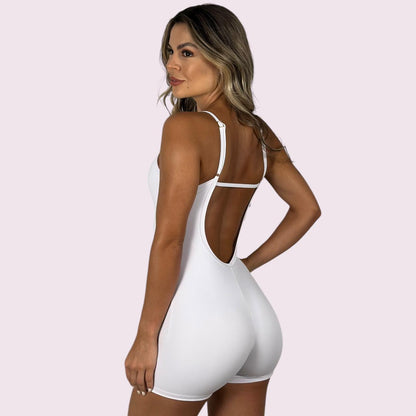 Macacão Elena Suplex Branco com Shallow