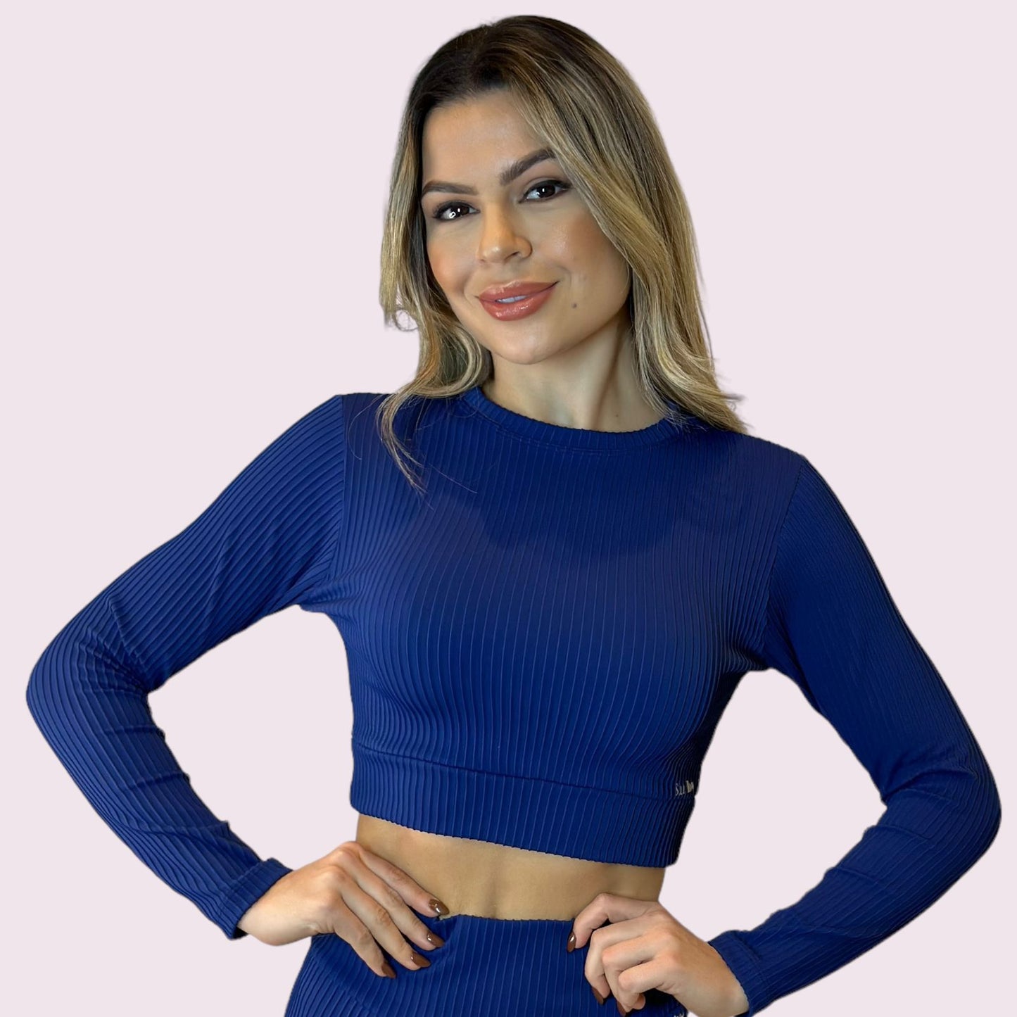 Cropped Mel Canelado Marinho