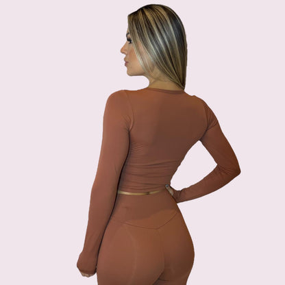 Cropped Mariana Suplex Terracota