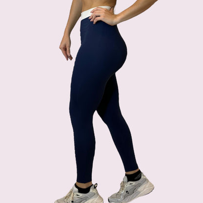 Legging Elastic Empina Bumbum Marinho com Off White