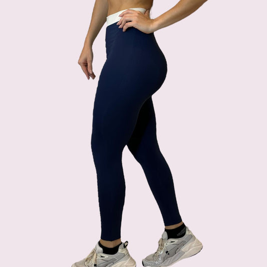 Legging Elastic Empina Bumbum Marinho com Off White