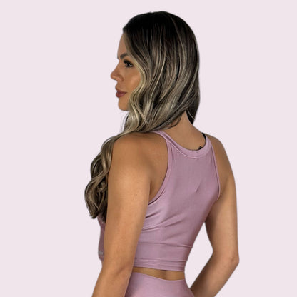 Cropped Ana Metalizado Malva