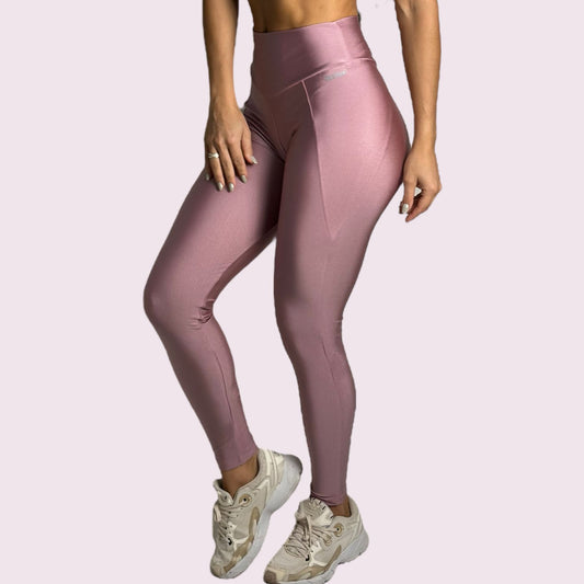 Legging Recortes Metalizado Malva