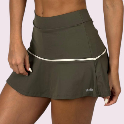 Shorts Saia Gisa Suplex Verde Militar com Off White