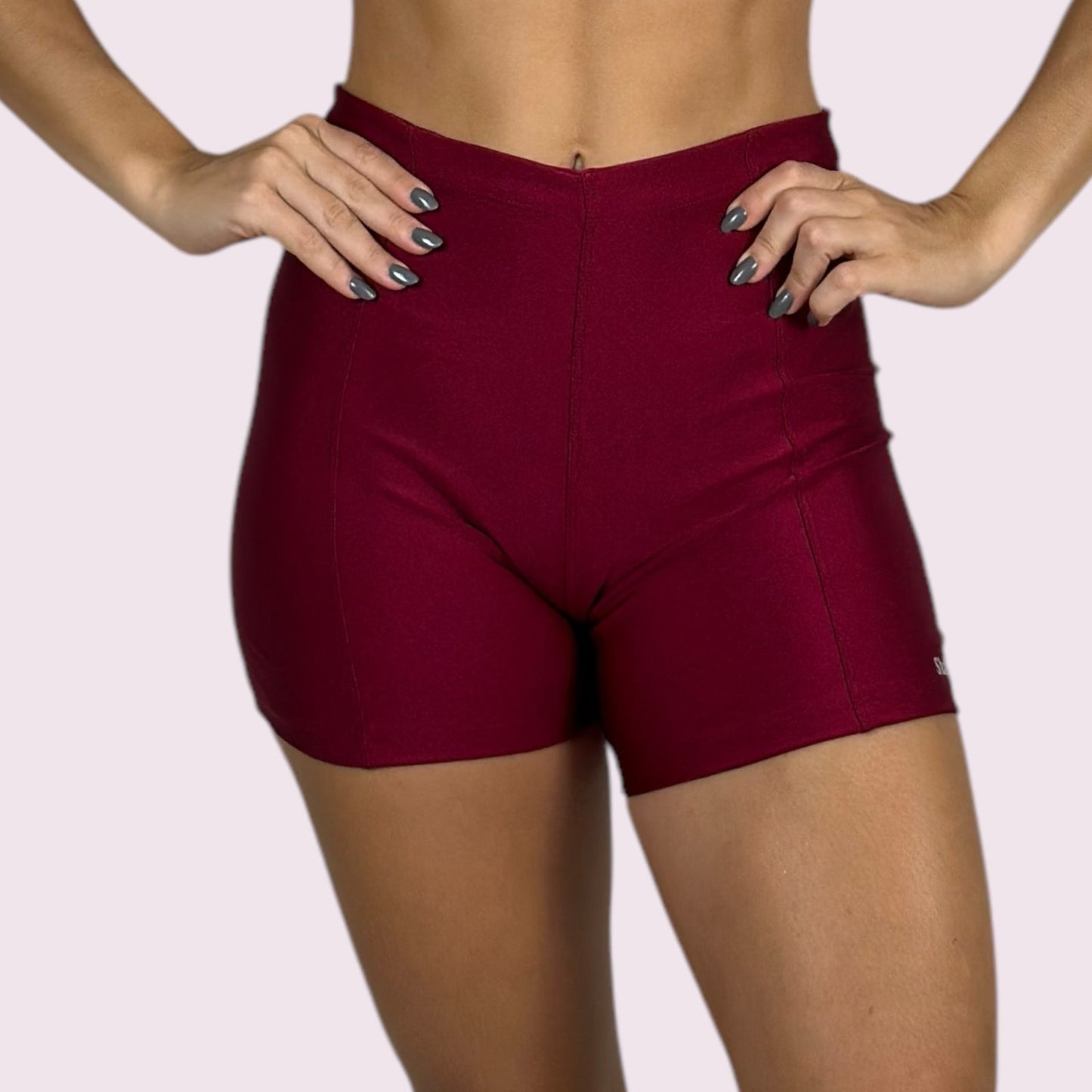 Shorts Comfy Metalizado Cereja