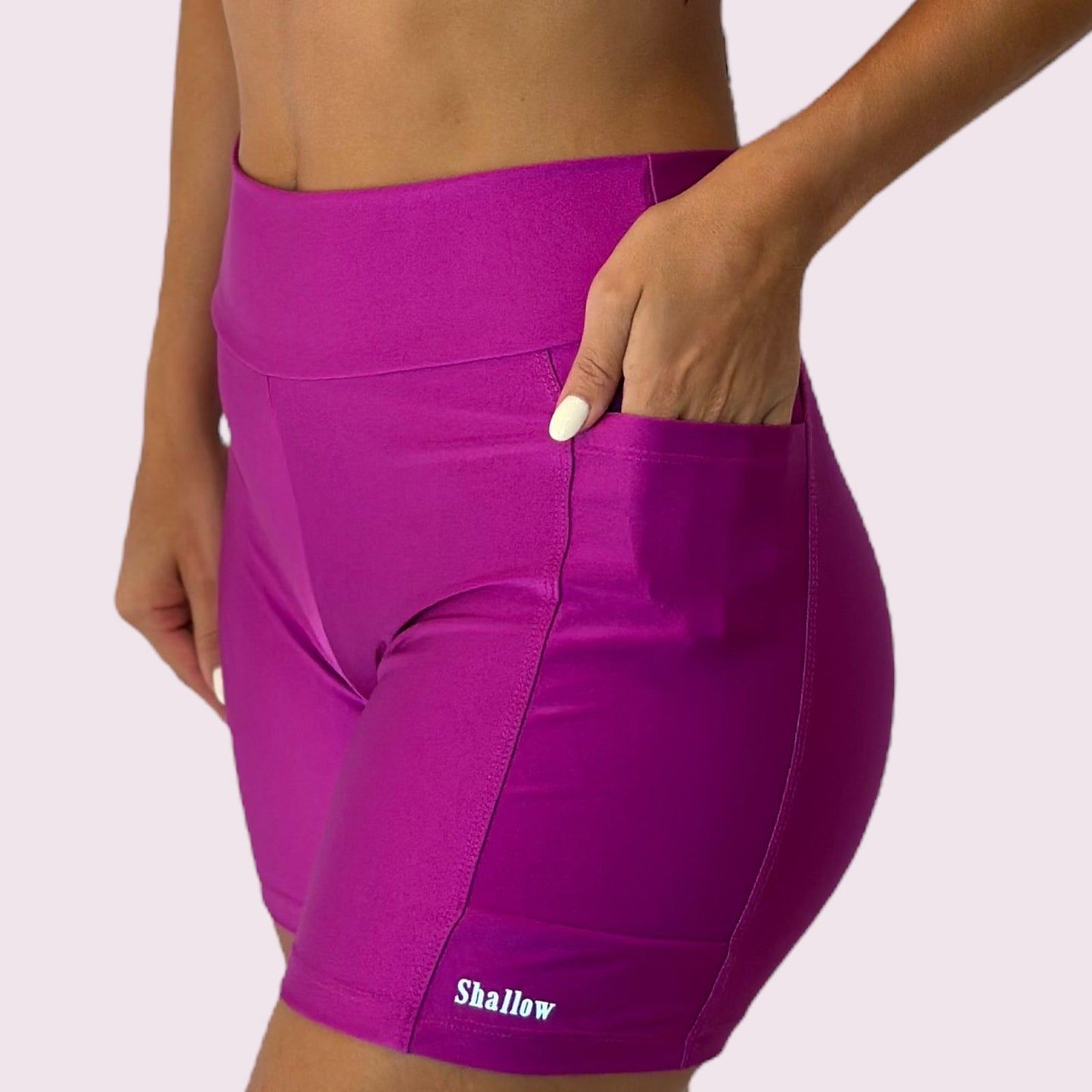 Bermuda com Bolso Metalizado Fucsia