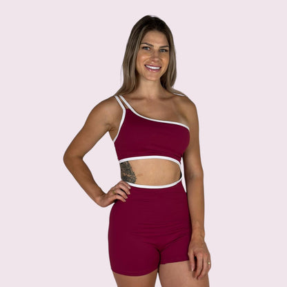 Macacão Luna Hibisco com Branco