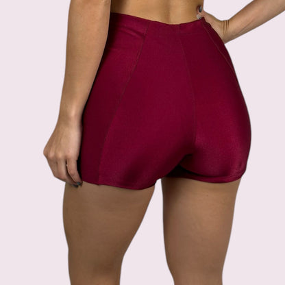 Shorts Comfy Metalizado Cereja