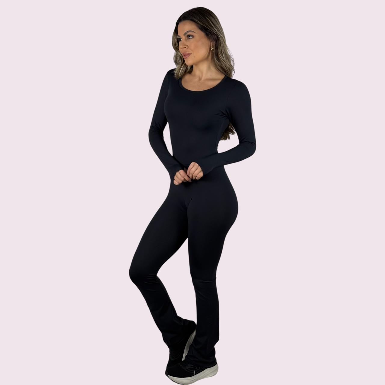 Macacão Maia Comprido Suplex Preto