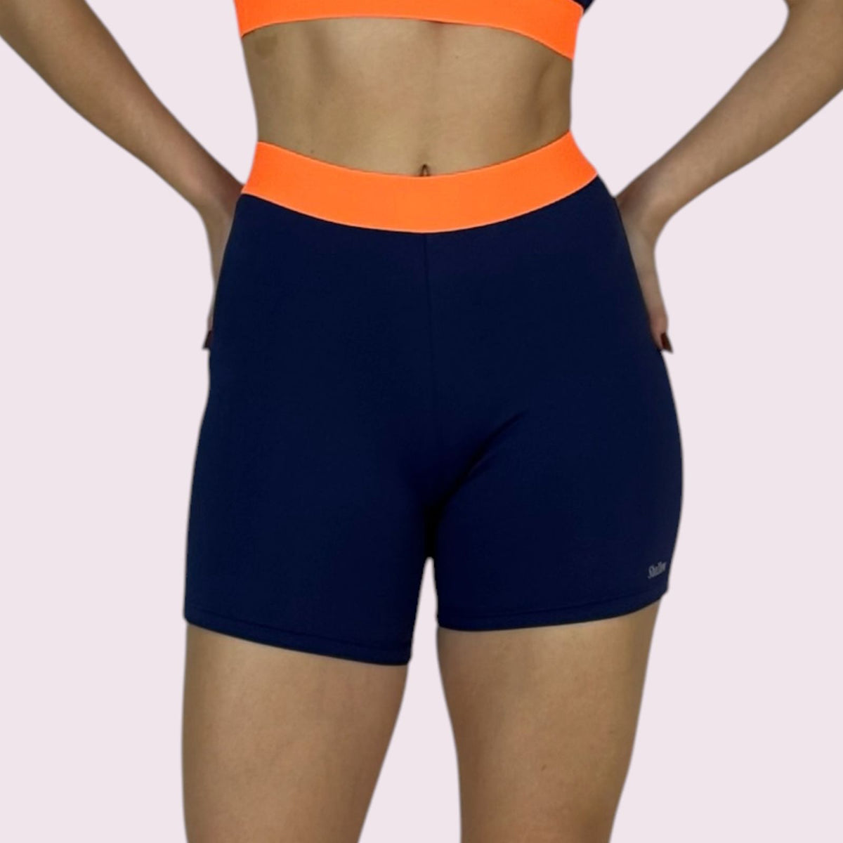 Shorts Suplex Marinho Com Laranja