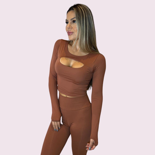 Cropped Mariana Suplex Terracota