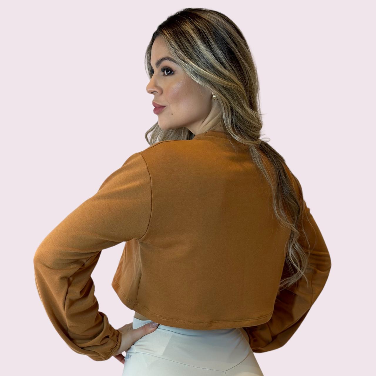 Cropped Manga Longa Shallow Terracota