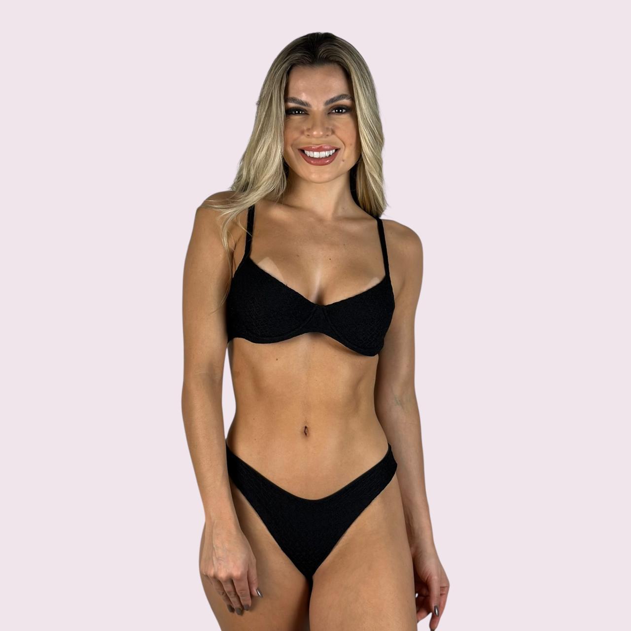 Biquíni Marília Texturizado Preto