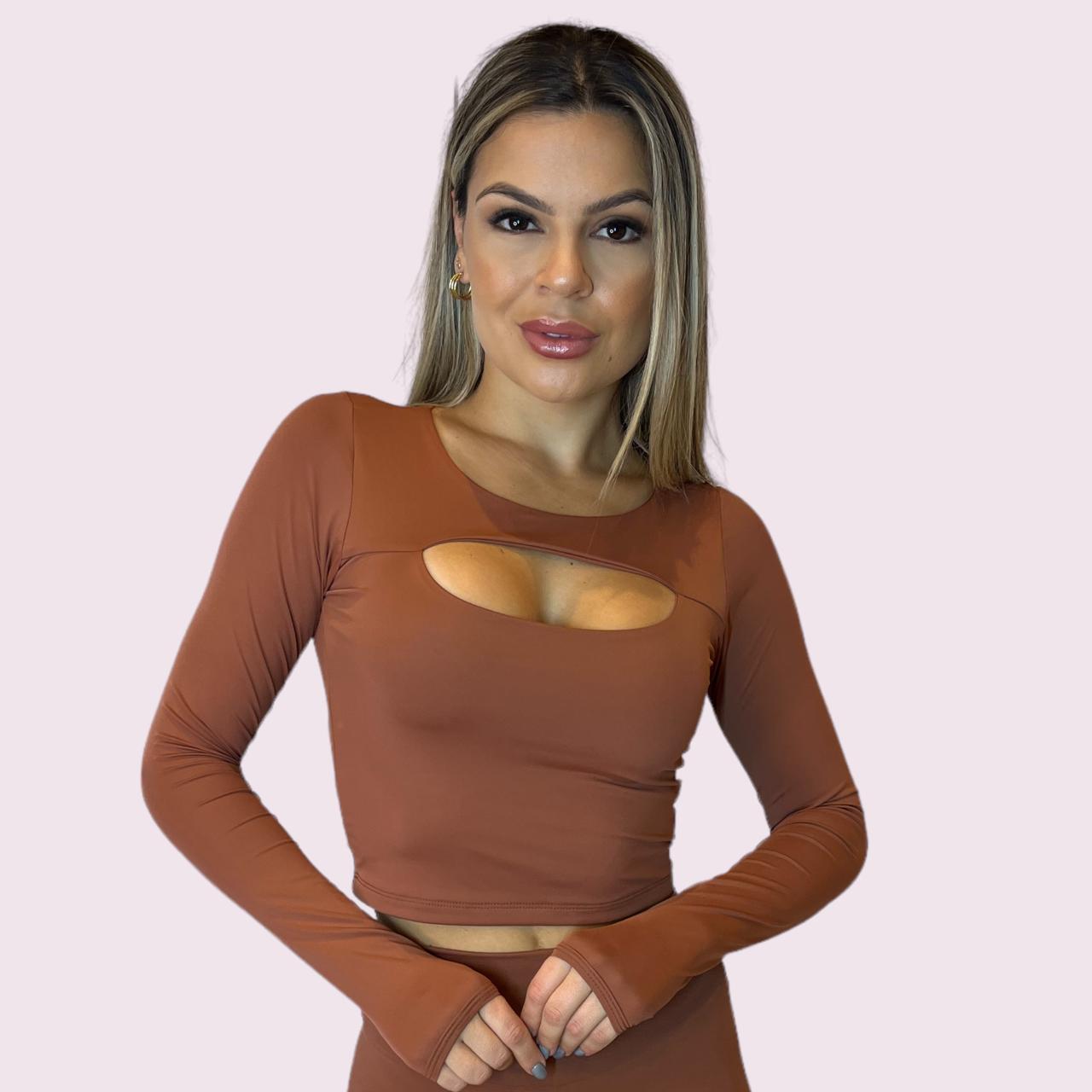 Cropped Mariana Suplex Terracota