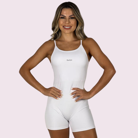 Macacão Elena Suplex Branco com Shallow