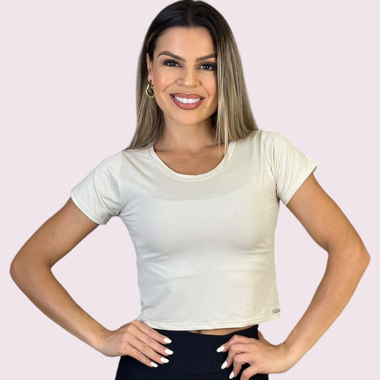 Cropped Dry Fit Off White