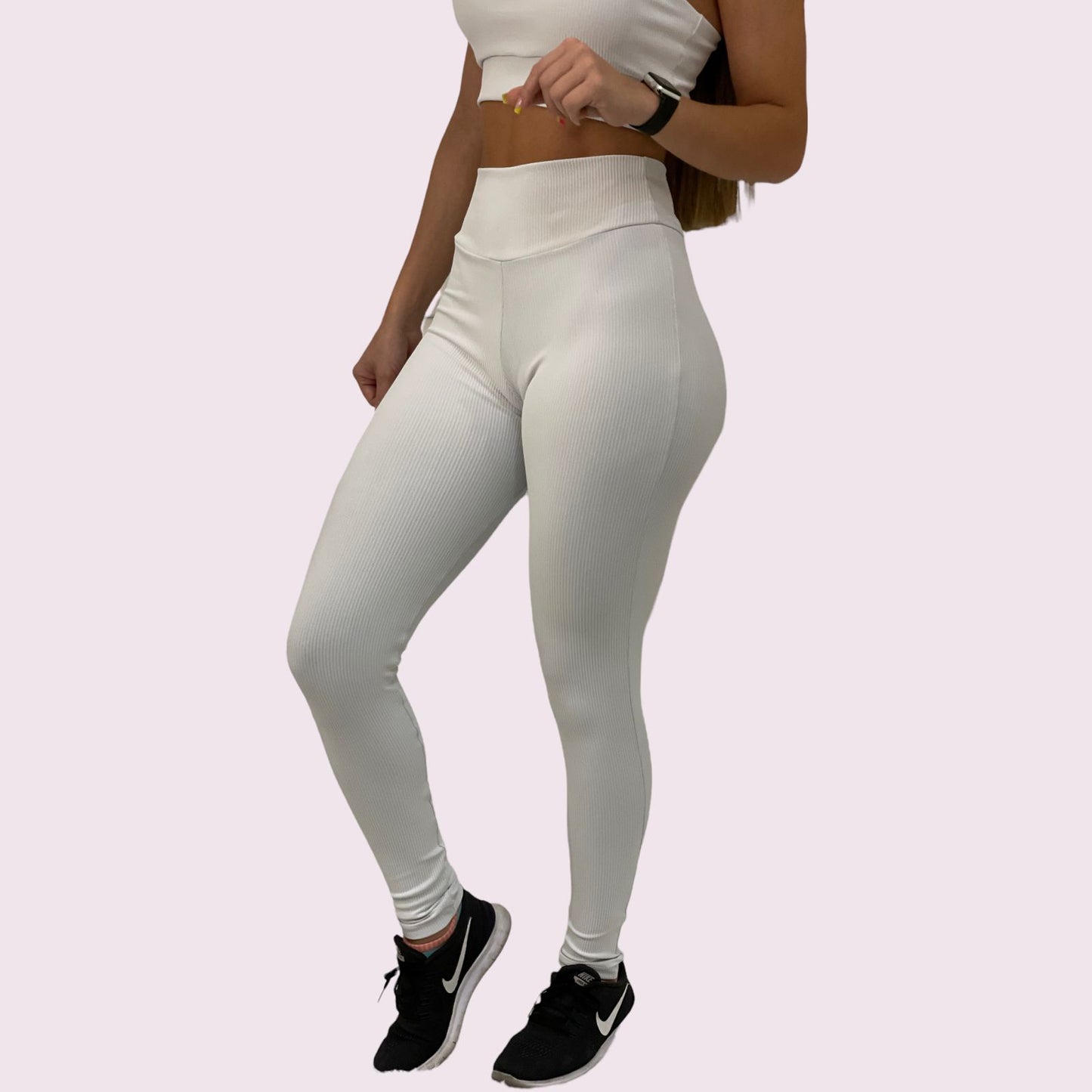 Legging Kim Cotelê Branco