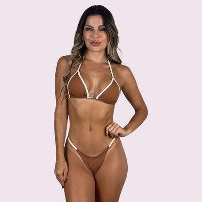 Biquíni Dubai Terracota com Off White