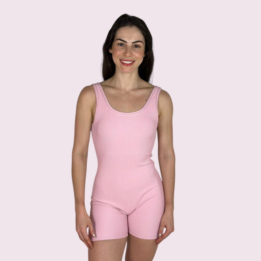 Macacão Alexa Curto Cotelê Rosa Candy