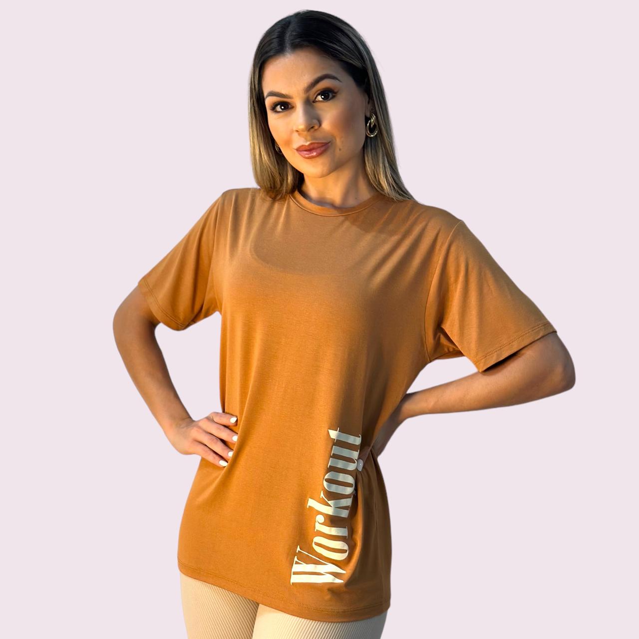 Camiseta Manga Curta Workout Shallow Terracota Unissex