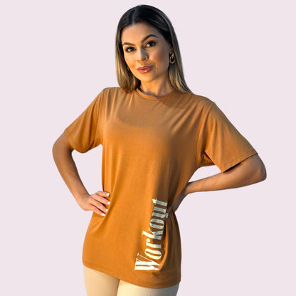 Camiseta Manga Curta Workout Shallow Terracota Unissex